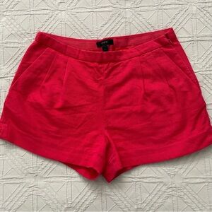 J. Crew High Waist Shorts in Vibrant Red